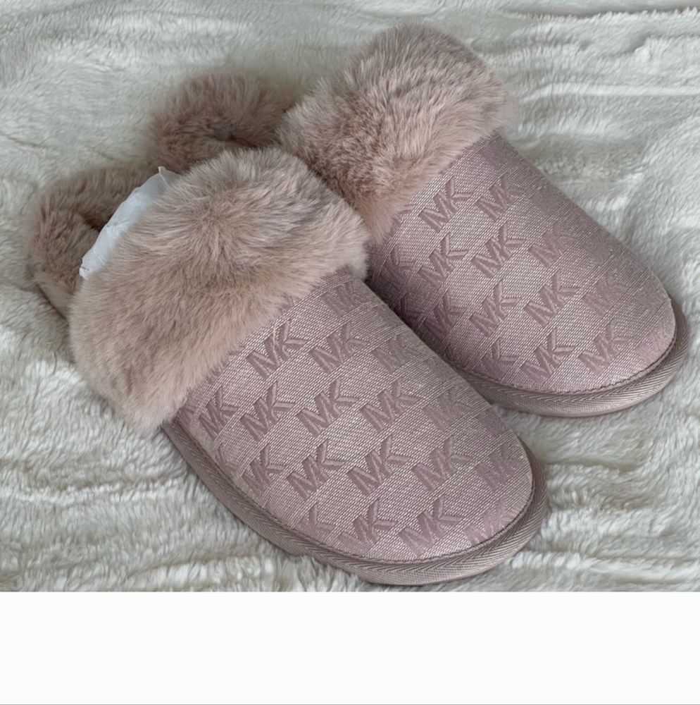 NEW womens Michael Kors Tula scuff slippers pink sz 11